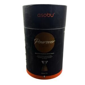 NIB Asobu Model P0300-Wood Insulated Pourover Coffee Maker 34oz